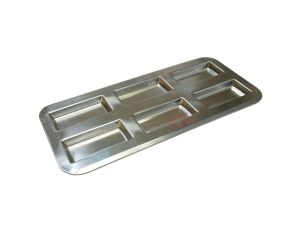 Plaque à financiers - 6 financiers - fer blanc - 380 x 180 mm