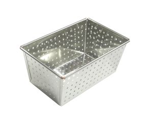 Moule à pain perforé - fer blanc - 270 x 105 mm dim ext / 250 x 80 mm dim int - h80 mm