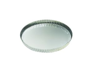 Tourtière ronde cannelée - fer blanc - fond fixe - Ø240/230 mm h25 mm