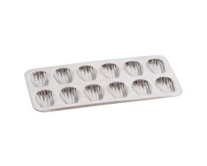 Plaque 12 madeleines - fer blanc - 395 x 200 x 17 mm