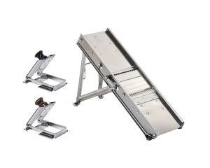 Mandoline inox professionnelle avec chariot - 3 & 10 mm