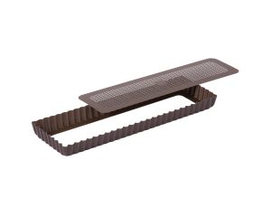 Tarte maison cannelée perforée - Antiadhérent (sans PFAS) - fond mobile - 350x110 mm dim ext / 340x100mm dim int - h25mm