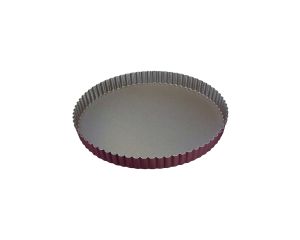 Tourtière ronde cannelée - antiadhérente - fond fixe - Ø220/200 mm h25 mm