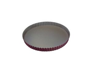 Tourtière ronde cannelée - antiadhérente - fond fixe - Ø220/200 mm h25 mm