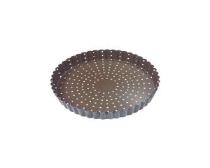 Tourtière cannelée perforée - antiadhérente - fond fixe - Ø220 mm h25 mm
