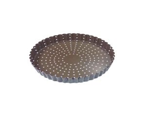 Tourtière cannelée perforée - antiadhérente - fond fixe - Ø240 mm h25 mm
