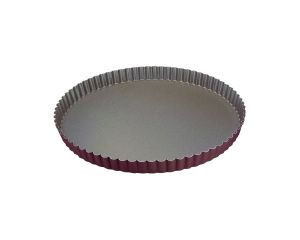 Tourtière ronde cannelée - Antiadhérent (sans PFAS) - fond fixe - Ø260/240 mm h25 mm
