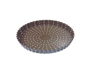 Tourtière cannelée perforée - antiadhérente - fond fixe - Ø260 mm h25 mm