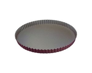Tourtière ronde cannelée - antiadhérente - fond fixe - Ø280/270 mm h25 mm