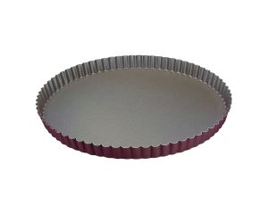 Tourtière ronde cannelée - Antiadhérent (sans PFAS) - fond fixe - Ø300/280 mm h25 mm