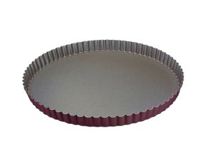 Tourtière ronde cannelée - Antiadhérent (sans PFAS) - fond fixe - Ø320/310 mm h25 mm