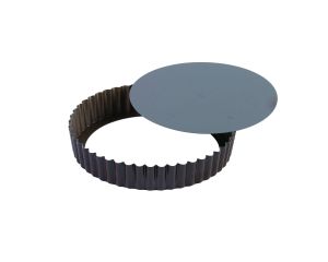 Tourtière ronde cannelée - Antiadhérent (sans PFAS) - fond mobile - Ø260/240 mm h25 mm