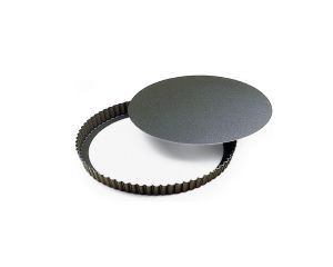 Tourtière ronde cannelée haute - Antiadhérent (sans PFAS) - fond mobile - Ø220/200 mm h35 mm