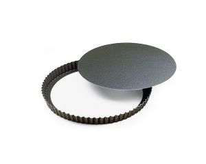 Tourtière ronde cannelée haute - antiadhérente - fond mobile - Ø260/240 mm h35 mm
