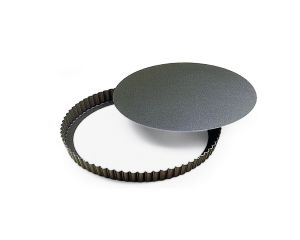 Tourtière ronde cannelée haute - Antiadhérent (sans PFAS) - fond mobile - Ø260/240 mm h35 mm