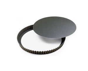 Tourtière ronde cannelée haute - Antiadhérent (sans PFAS) - fond mobile - Ø280/265 mm h35 mm