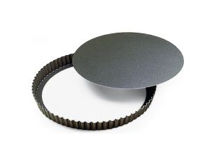 Tourtière ronde cannelée haute - Antiadhérent (sans PFAS) - fond mobile - Ø300/280 mm h35 mm