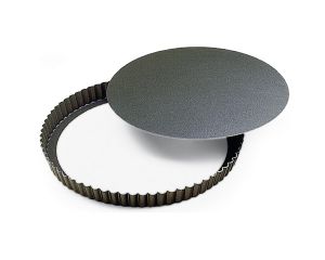 Tourtière ronde cannelée haute - antiadhérente - fond mobile - Ø320/305 mm h35 mm