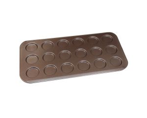 Plaque pains mini-burgers - antiadhérent - 345 x 180 mm - empreintes Ø40 mm