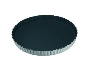 Tourtière ronde cannelée - antiadhérent Obsidian - fond fixe - Ø240 mm