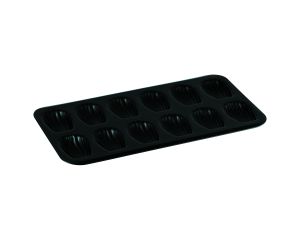 Plaque 12 madeleines - antiadhérente Obsidian - 395 x 200 x 17 mm