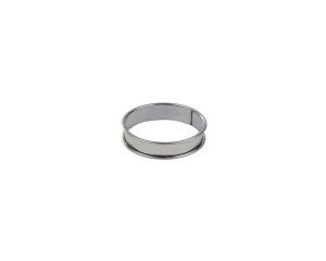 Cercle à tarte haut - inox - bords roulés - épaisseur 4/10ème - Ø120 mm h27 mm