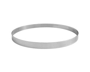 Cercle à tarte perforé - inox - épaisseur 10/10ème - Ø 300 mm h20 mm
