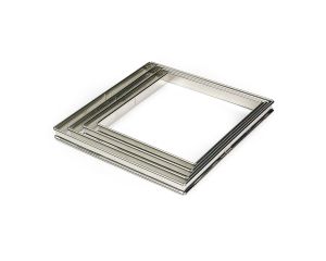 Flan à tarte - Carré - inox - bords roulés - épaisseur 4/10ème - 240 x 240 x 20 mm