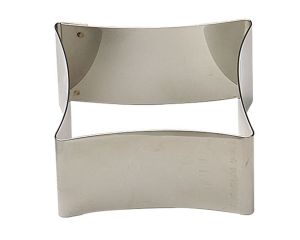 Nonnette carrée concave - inox - 60 x 60 x 30 mm