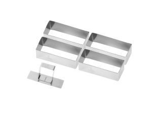 Boîte de 4 rectangles et poussoir inox