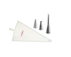 Kit pâte à choux (3 douilles inox / 1 poche nylon 300 mm / recettes)