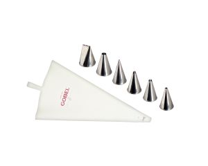 Boîte cristal de 6 douilles inox assorties + poche nylon 300 mm