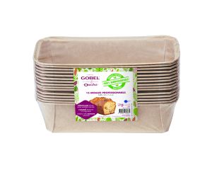 Pack de 15 moules cake 23,3 x 11 x 6,5 cm (papier professionnel biodégradable) Origine