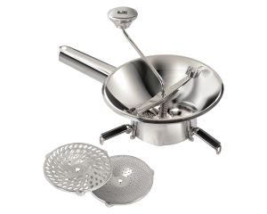 Moulin passe-légumes Ø 22 cm inox - 3 grilles - Pack La Bonne Graine