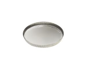 Tourtière ronde cannelée - fer blanc - fond fixe - Ø200/185 mm h25 mm