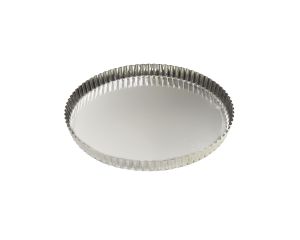 Tourtière ronde cannelée - fer blanc - fond fixe - Ø240/230 mm h25 mm
