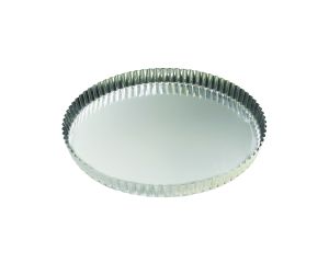 Tourtière ronde cannelée - fer blanc - fond fixe - Ø260/240 mm h25 mm