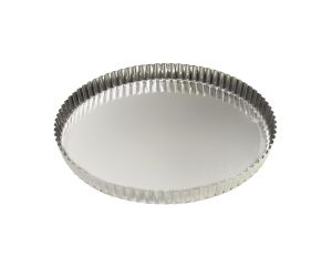 Tourtière ronde cannelée - fer blanc - fond fixe - Ø280/270 mm h25 mm