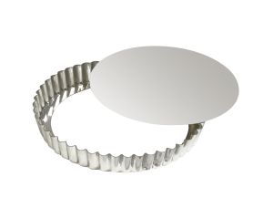Tourtière ronde cannelée - fer blanc - fond mobile - Ø220/200 mm h25 mm