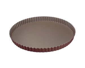 Tourtière ronde cannelée - antiadhérente - fond fixe - Ø320/310 mm h25 mm