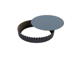 Tourtière ronde cannelée - antiadhérente - fond mobile - Ø240/230 mm h25 mm