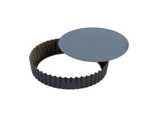 Tourtière ronde cannelée - antiadhérente - fond mobile - Ø280/270 mm h25 mm
