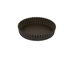 Tourtière ronde cannelée haute - antiadhérente - fond fixe - Ø220/200 mm h35 mm