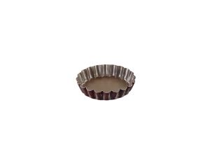 Tartelette ronde cannelée - antiadhérente - fond fixe - Ø140/130 mm h25 mm