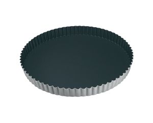 Tourtière ronde cannelée - antiadhérent Obsidian - fond fixe - Ø200 mm