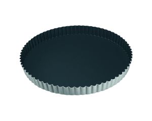 Tourtière ronde cannelée - antiadhérent Obsidian - fond fixe - Ø240 mm