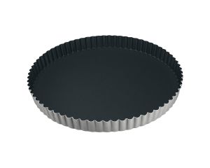Tourtière ronde cannelée - antiadhérent Obsidian - fond fixe - Ø280 mm